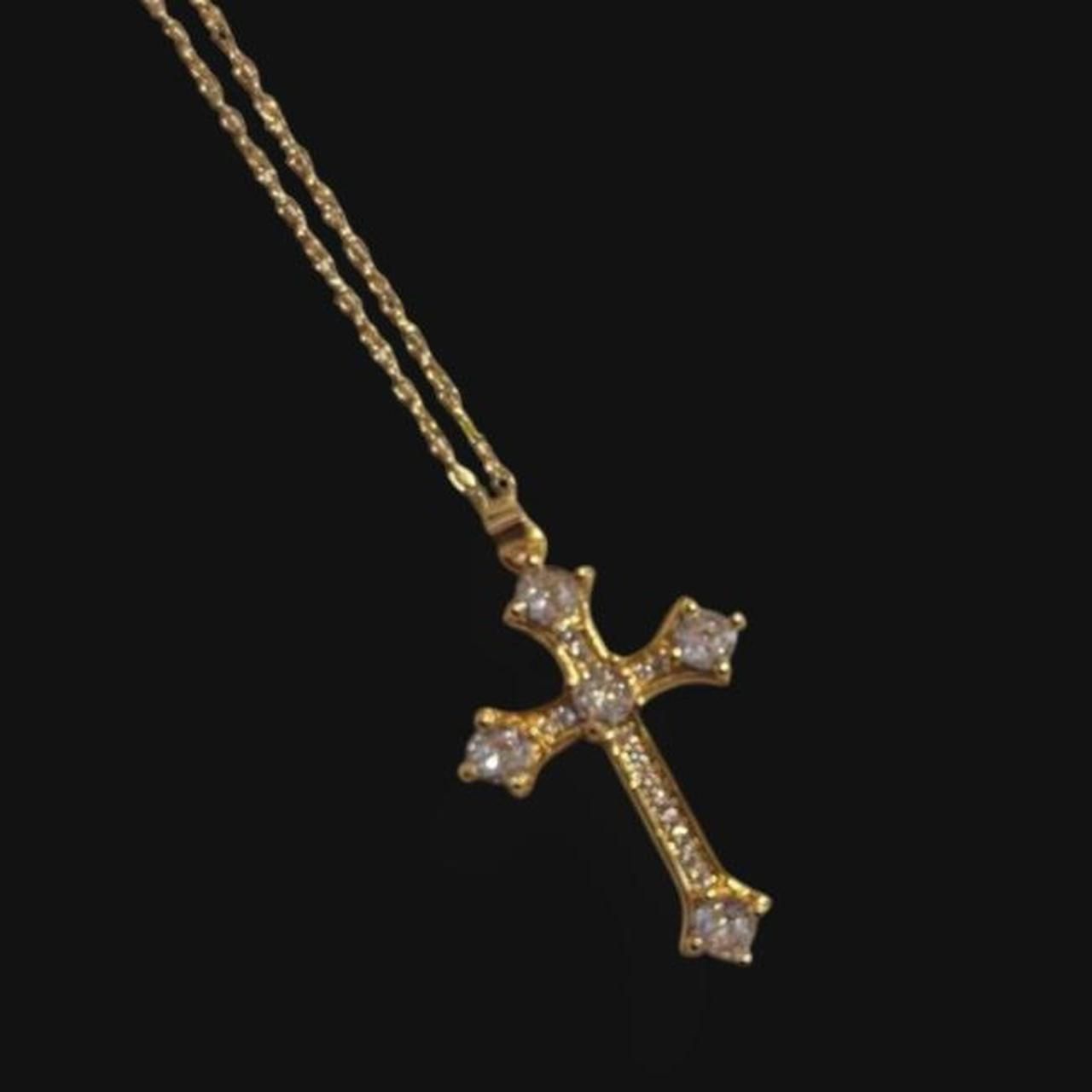 Y2k Style Gold Plated Cross Necklace